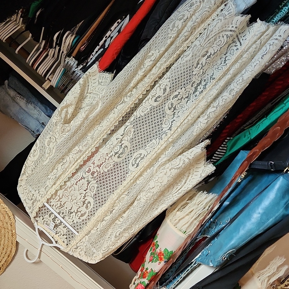 Sheer Lace Beach Kimono
